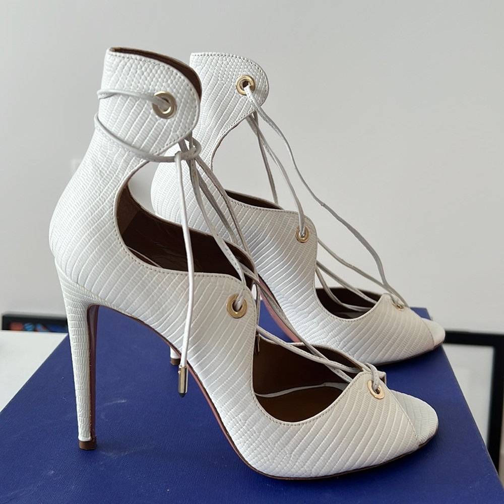 Aquazzura Firenze tango sandal in white,wore them one time.Italian size 38,5